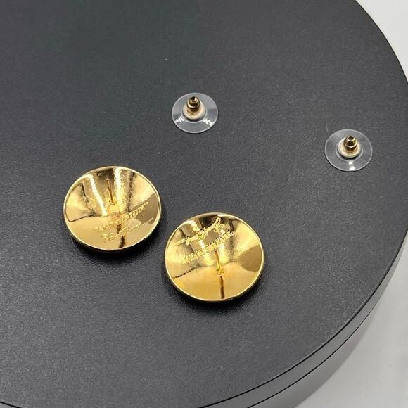 Laurel Burch Vintage Red Green Enamel Anthurium Flower Stud Holiday Earrings - Picture 5 of 8